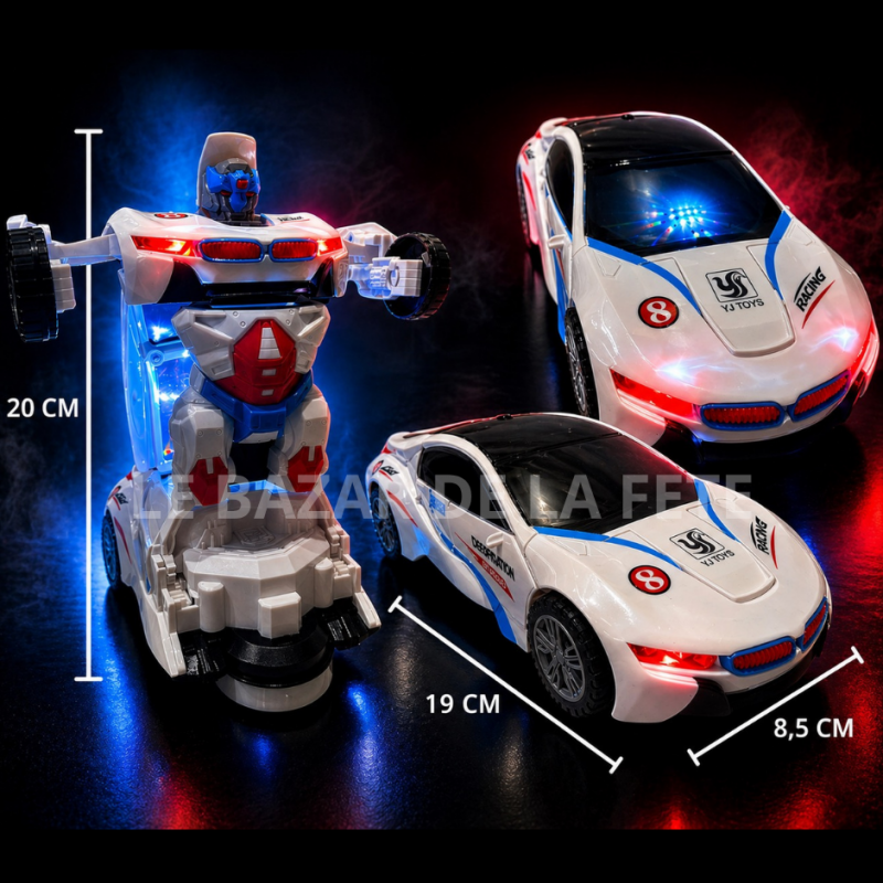 Voiture Robot Transformable  avec Lumières LED et Sons – Automatique
